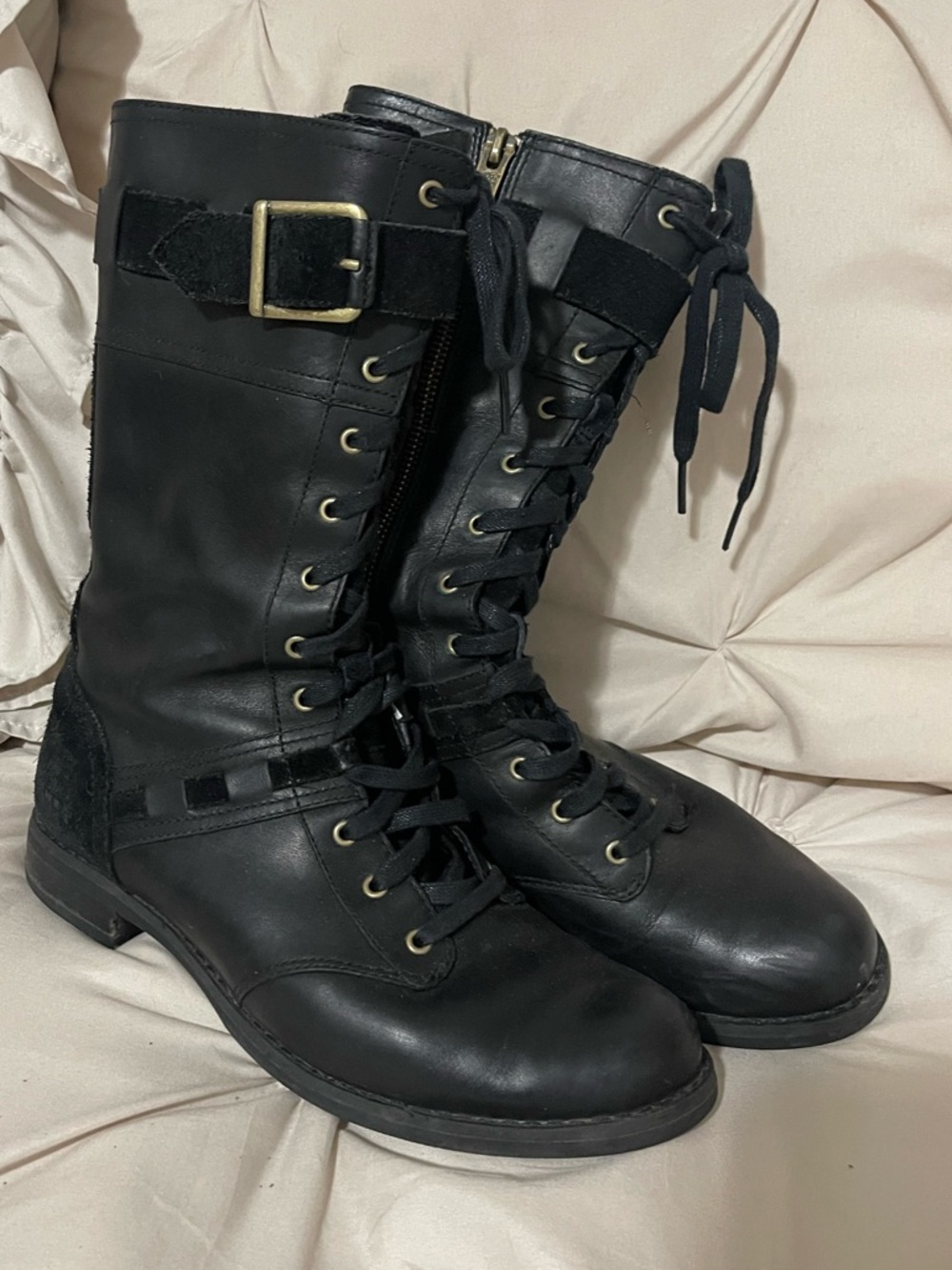 Timberland Black Lace-Up calf High Women's Boots